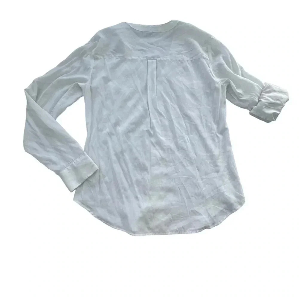 Express white two patch pocket shirt blouse with roll up sleeve Small - Picture 6 of 12